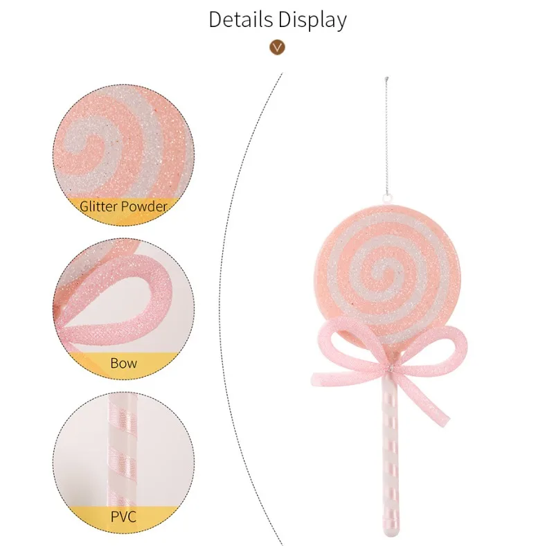 

Christmas Candy Red Lollipop Drop Ornaments Xmas Tree Hanging Pendants New Year Christmas Party Home Decoration Ornaments Gifts