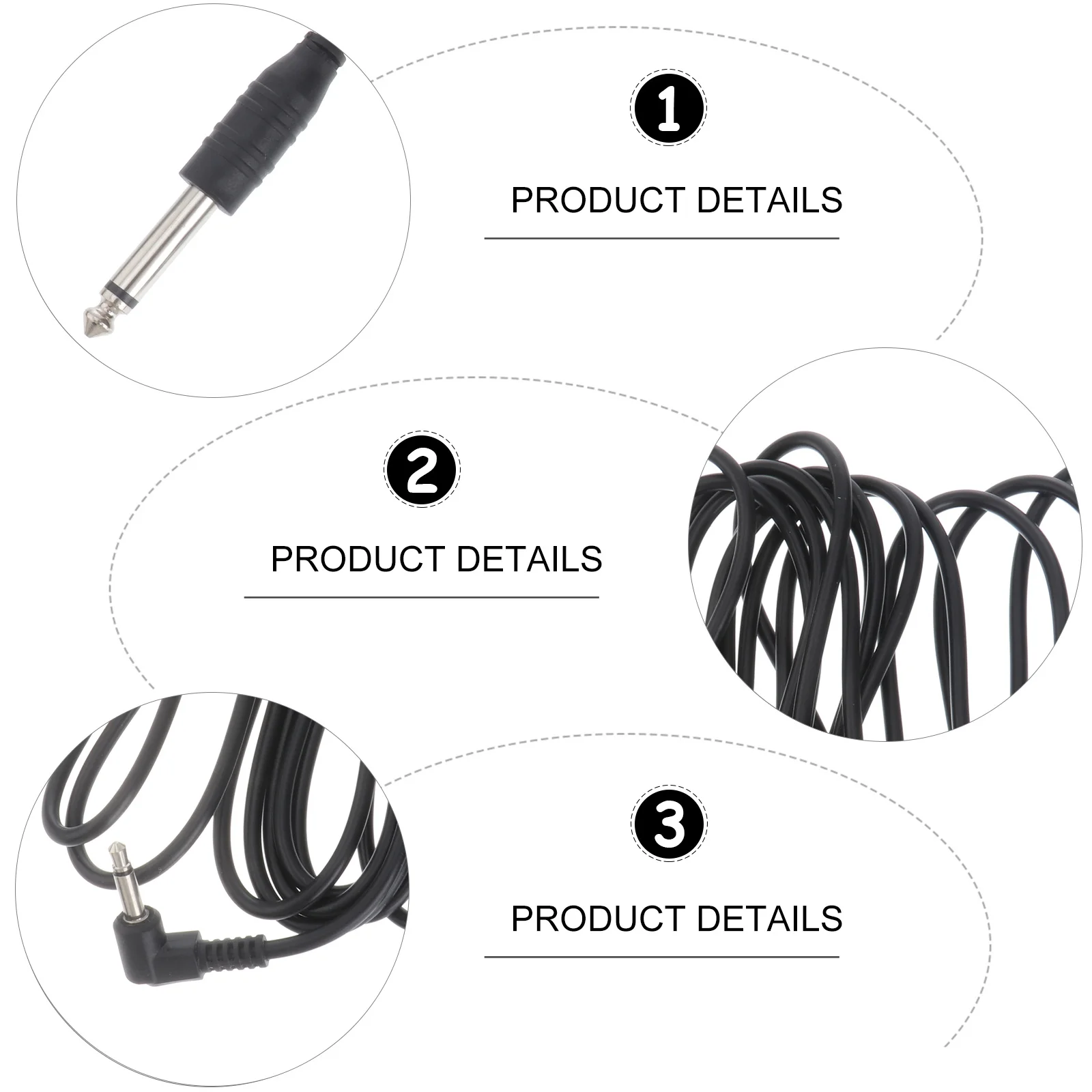 

High Quality 3.5mm to 6.35mm Jack Cable 3 Meter Length for Electric Guitar to Mixer Amplifier Audio Extension Lead