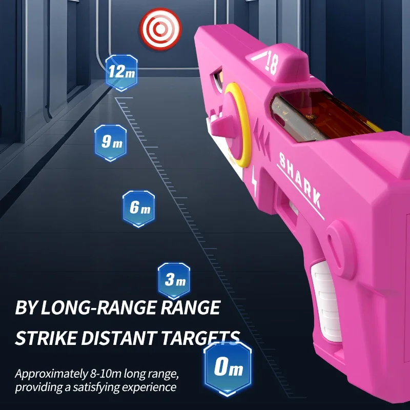 Shark pistola ad acqua elettrica di grande capacità giocattolo pistola ad acqua a sparo continuo pistola ad acqua ad assorbimento d'acqua automatica giocattolo estivo per piscina