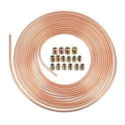 ​Brake Line 25ft 3/16 Copper Nickel Alloy Replacement Tubing Coil Fitting Kit 16 Fittings Included Inverted Flare SAE Thread
