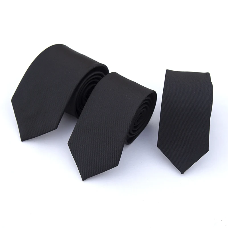 6cm, 7cm, 8cm Luxuriöse Schwarze Krawatten für Herren Einfarbige Jacquard-Krawatte Täglicher Gebrauch Business-Krawatte Bräutigam Hochzeit Party Accessoires – Detail 1