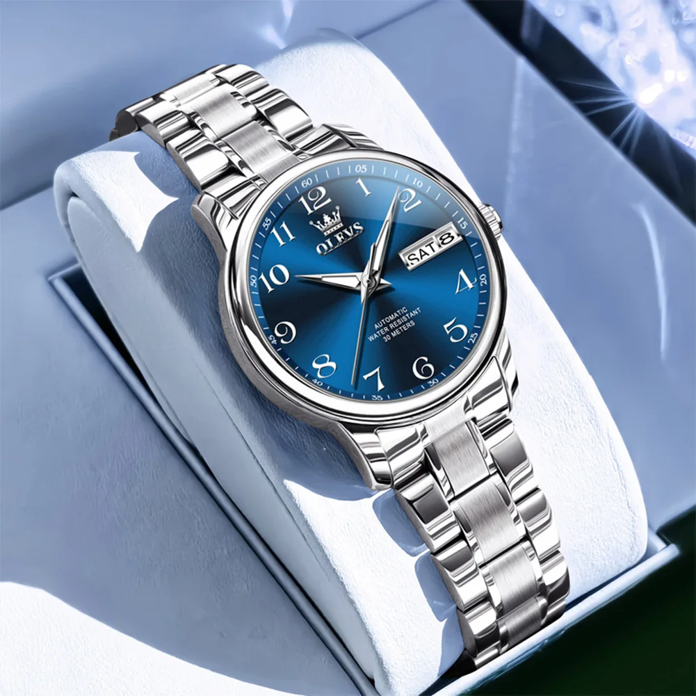 

OLEVS, роскошные женские часы высокого качества, водонепроницаемые автоматические механические женские часы из нержавеющей стали, элегантные женские часы