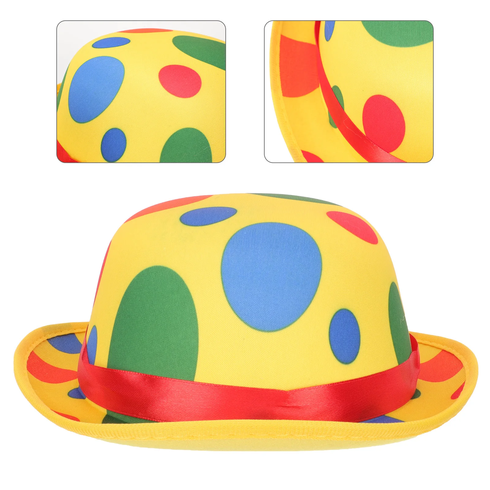 قبعة المهرج ذات جودة عالية، تصميم واقعي متين لحفلة الهالوين، زي دعامة أداء المسرح