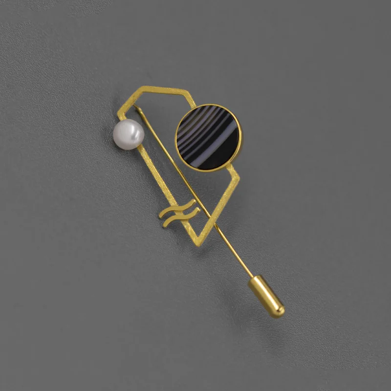 Miracle Sterling Silver 925 Original Design Selection Fun Pure Silver Brooch Niche Design Sense Memphis Style Unisex Handsome