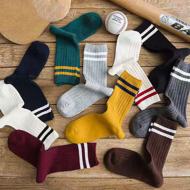 

Japanese 1 Pair Women Socks Style Loose Socks High School Girls Harajuku Sock Solid Colors Needles Knitting Striped Cotton Socks