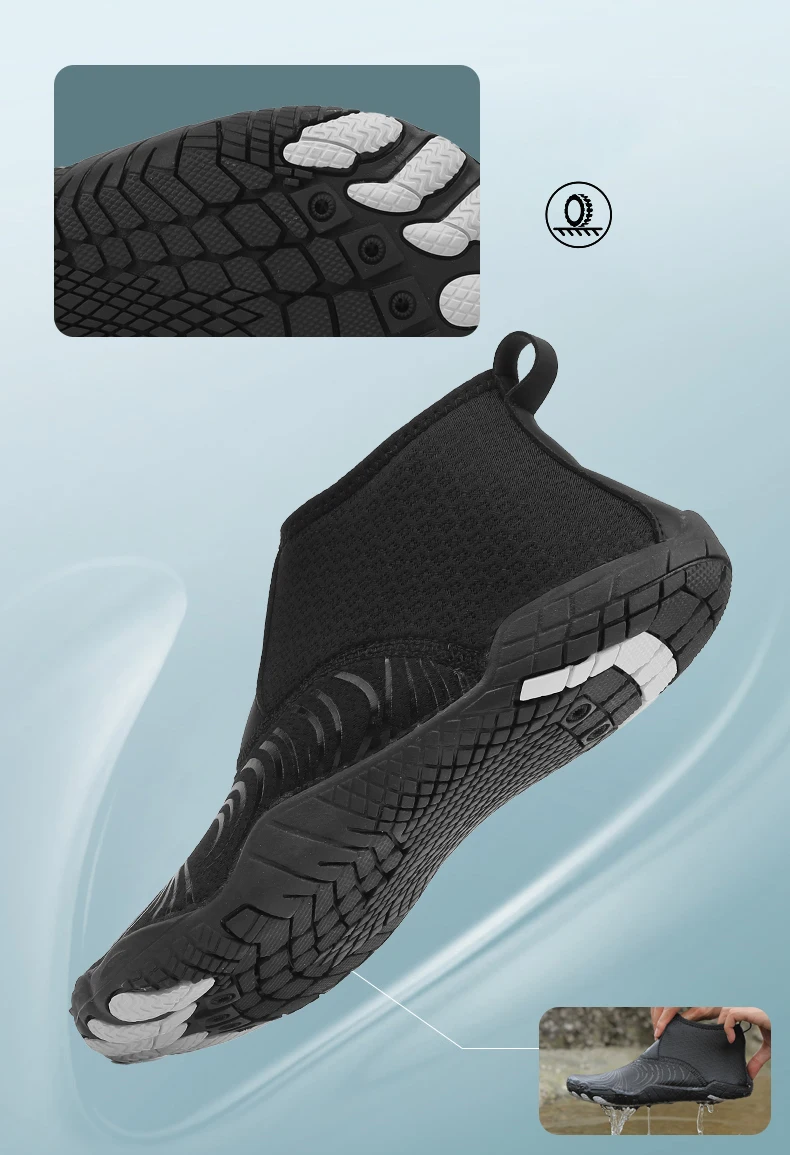EOCENE High-Top Wasserschuhe für Tauchen, Indoor-Springseiltraining, Yoga, Barfuß-Schwimmen, Strand, Schnorcheln, Surfen, Fitness, Schnittschutz – Detail 12