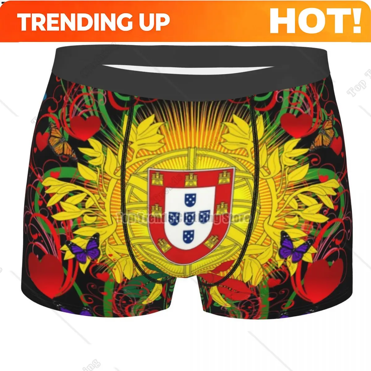 Male Fashion Flag Of Portugal Underwear Portuguesa Patriotic Boxer Briefs Soft Shorts Panties Underpants