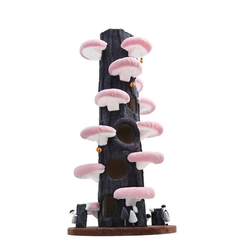 Tongtian pillar cat climbing frame large cat tree jumping platform integrated solid wood cat shelf