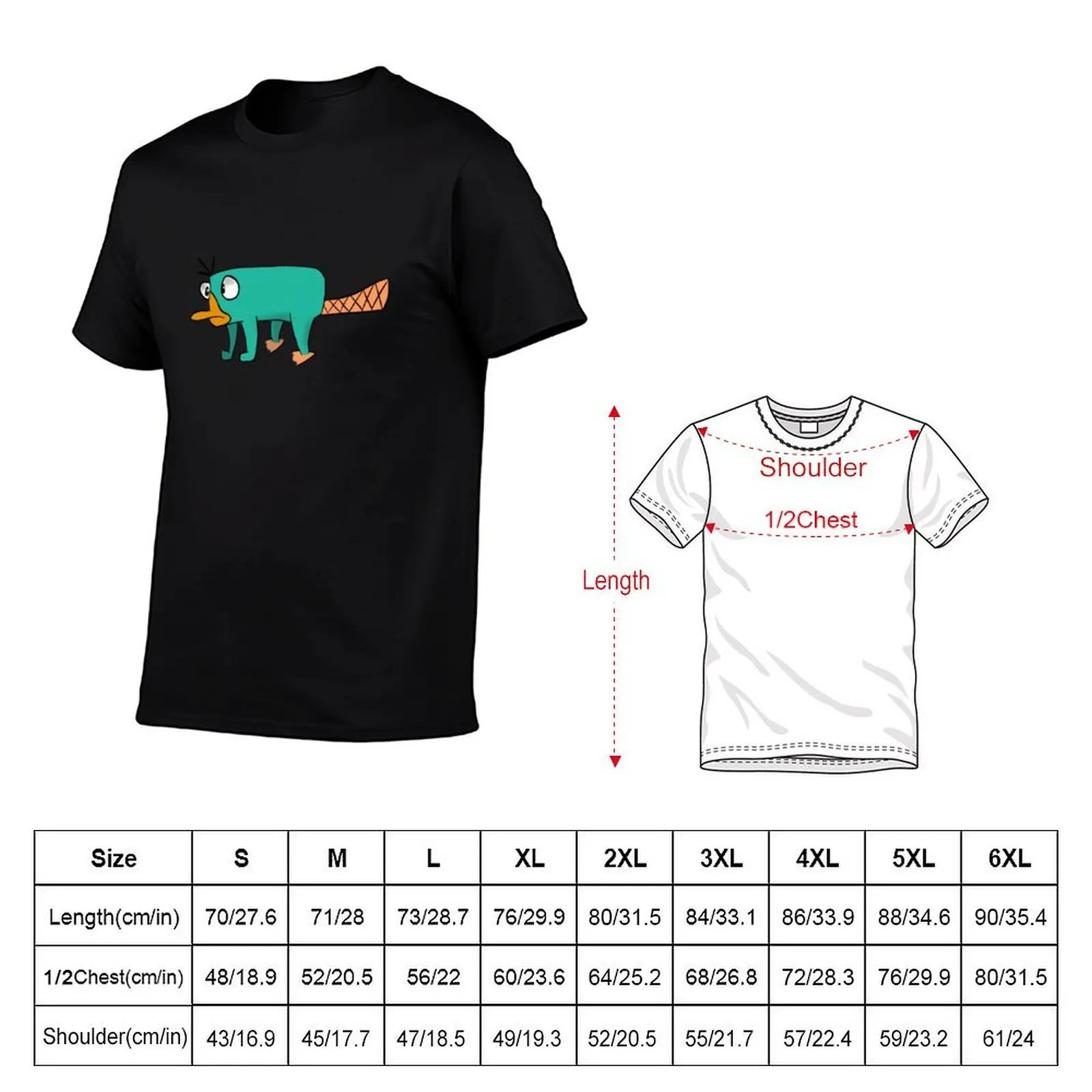 Perry The Platypus T-Shirt Plus Size Summer Casual T-Shirt