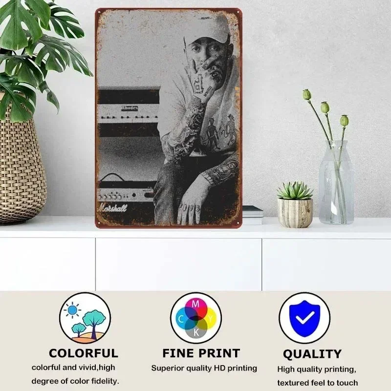 Custom Metal Signs Decoration Wall Art Mural Mac Miller Vintage Retro Tin Sign for Decorating Bar Coffee Bar Garage Poster Decor