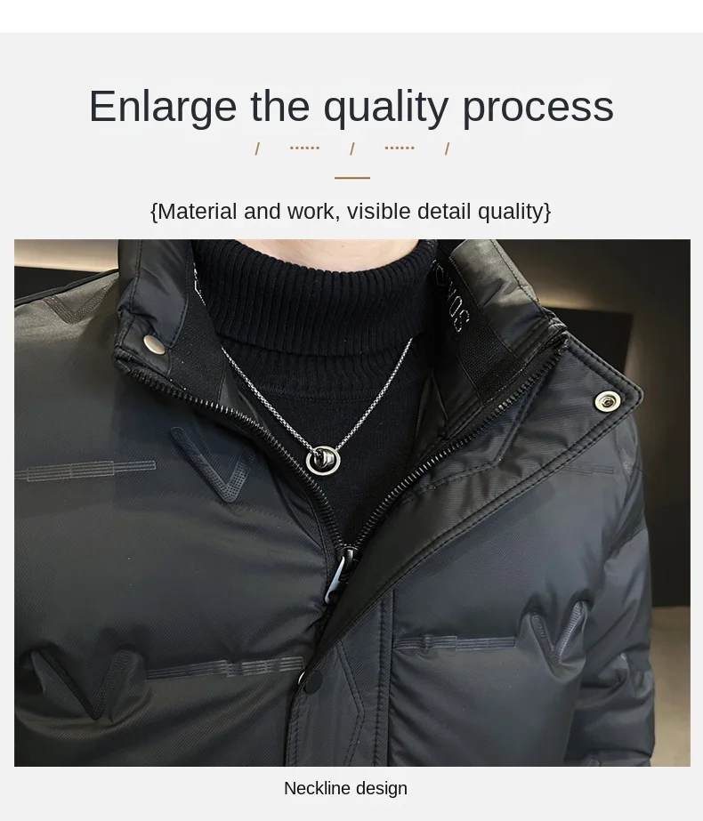 Brand Winter Down Jacket Men's Quality Short Leather White Duck Down Warm Coat Men Casual Thickened Cold-proof Lightweight Coat