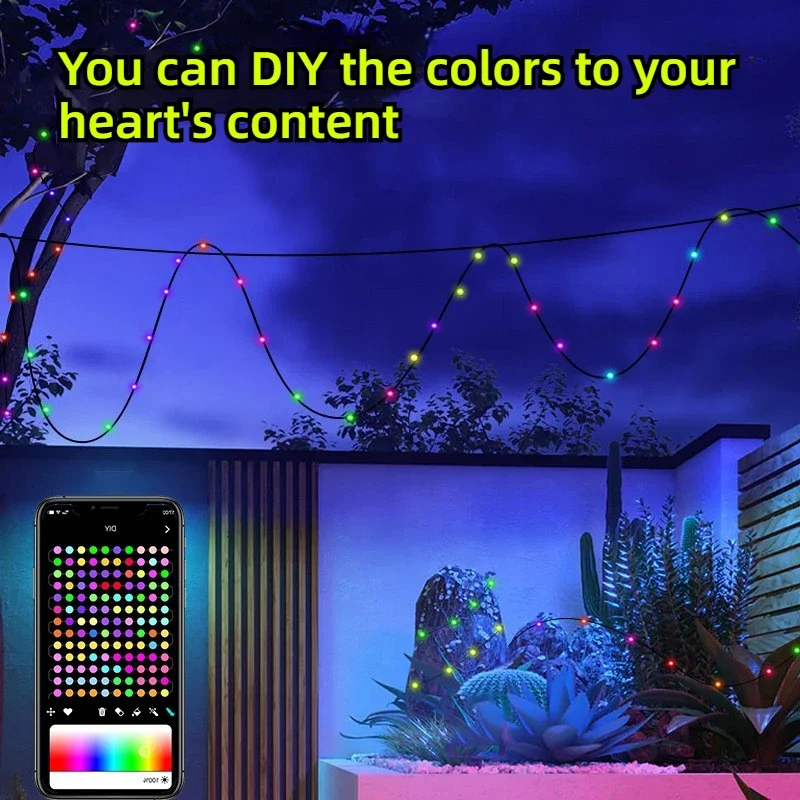 APP RGB Phantom Farbe Modellierung Lichterketten DIY Punkt Steuerung LED Lichter Weihnachten Tag Dekoration Umgebungs Lichter