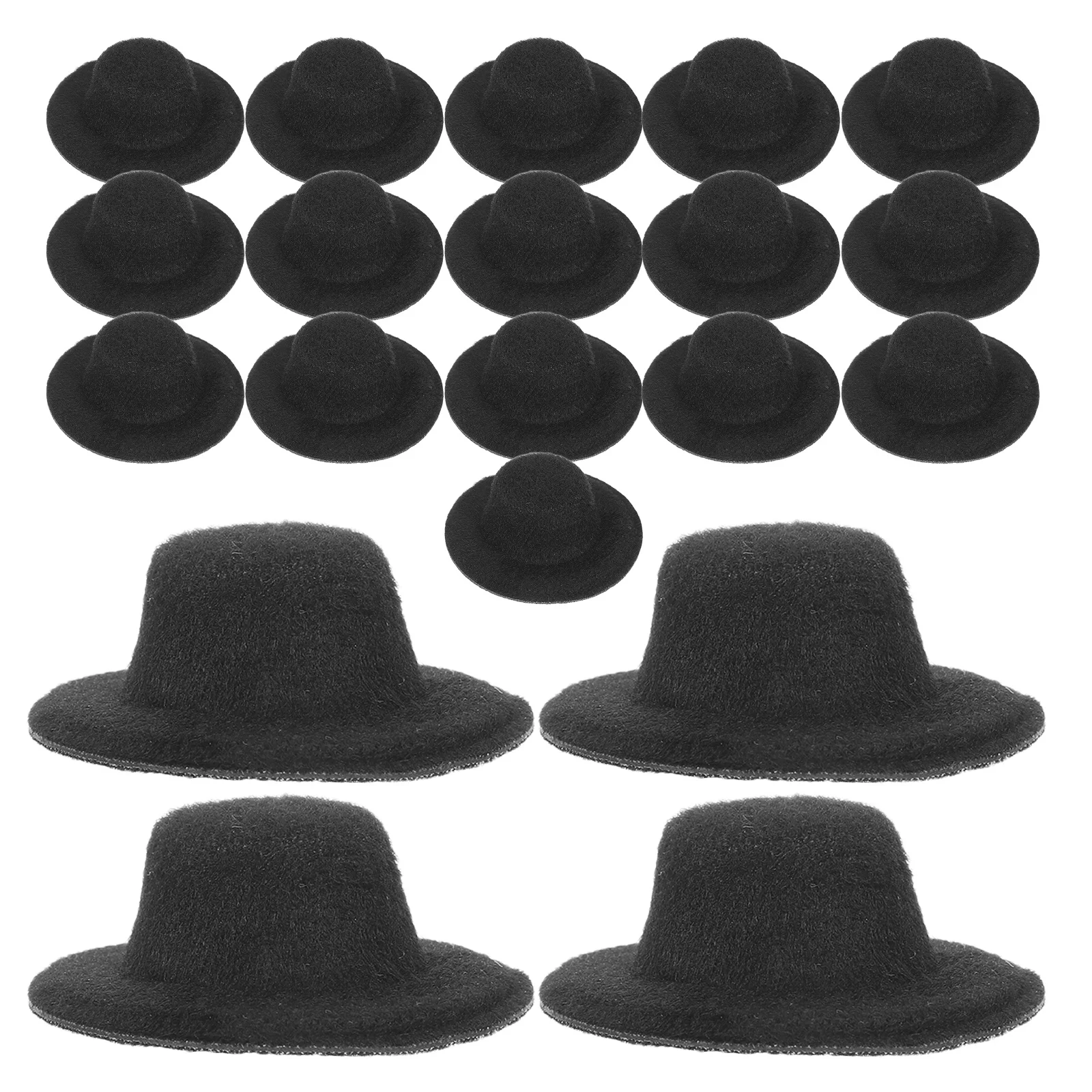 20Pcs Soft Felt Mini Hats for Crafts DIY Christmas Party Decorations Tiny Top Hat Accessories Mini Hats Soft Top Hat