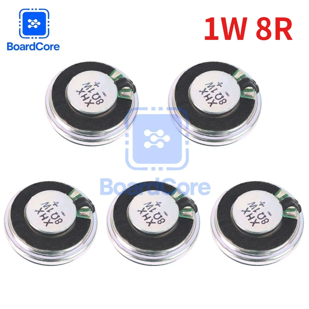 5PCS 1W 8R Speaker Mini Ultra-thin Horn Speaker Round Diameter 30MM 3CM, 1 Watt 8 Ohm Loudspeaker for Arduino