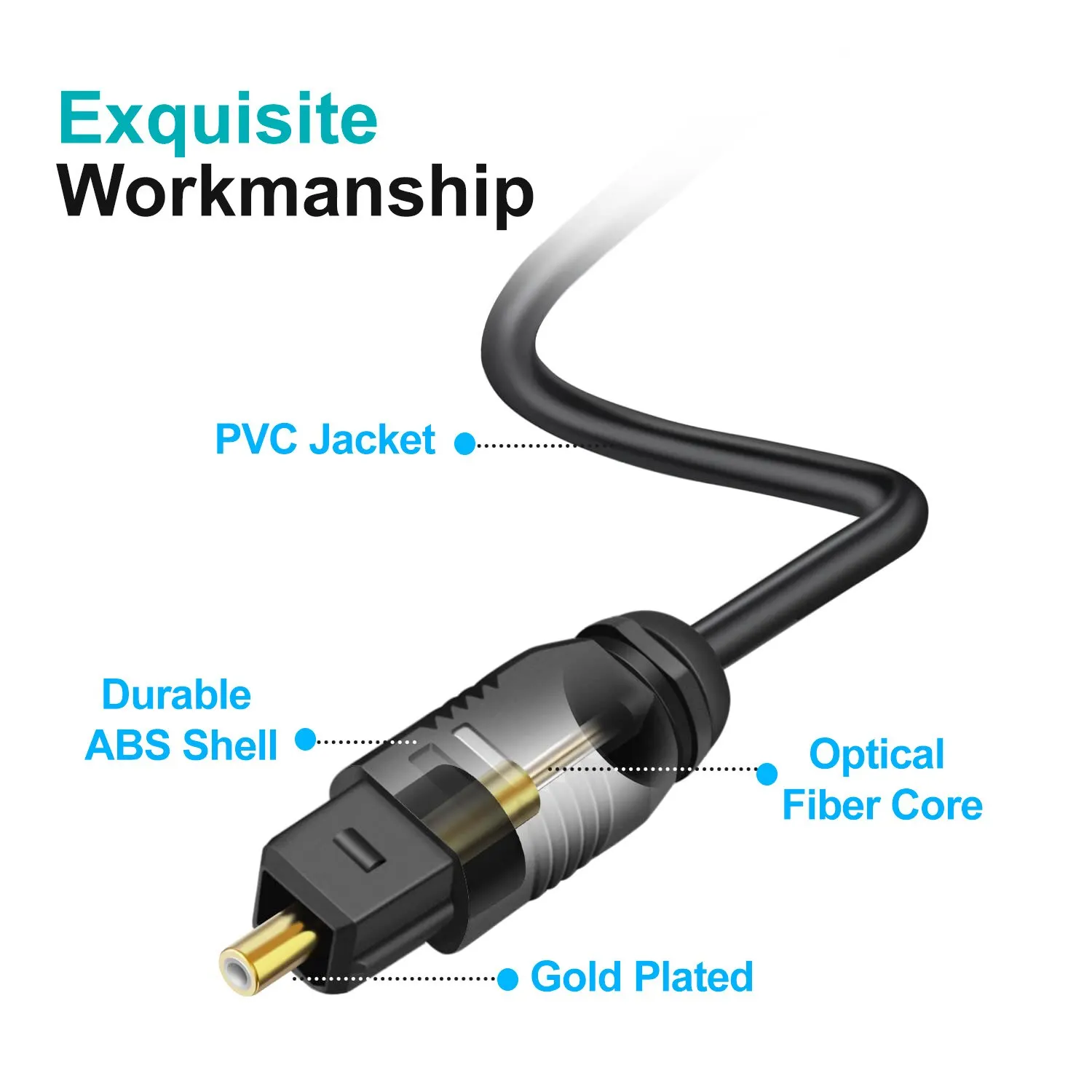 Digital Optical Audio Toslink Cable Gold Plated 6FT 1.8M 3M SPDIF MD DVD Gold Plated Cable High Quality