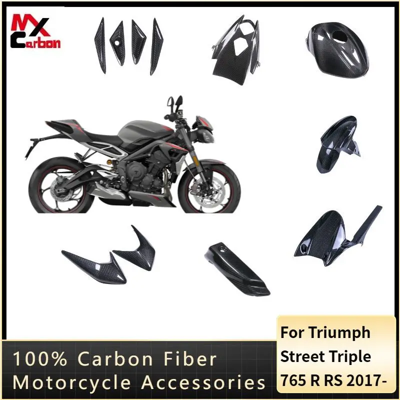

For Triumph Street Triple 765 R RS 2017-2023 2024 100% 3K Carbon Fiber Full Vehicle Exterior Body Fairing Motorcycle Accessories