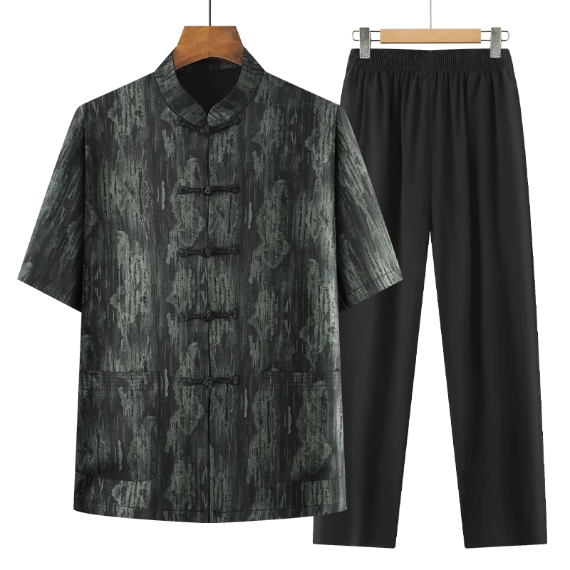 

Shirts + Trousers New Summer Men's Fashion sets Trend High Quality Versatile Comfortable Breathable Casual Two-Piece Set men