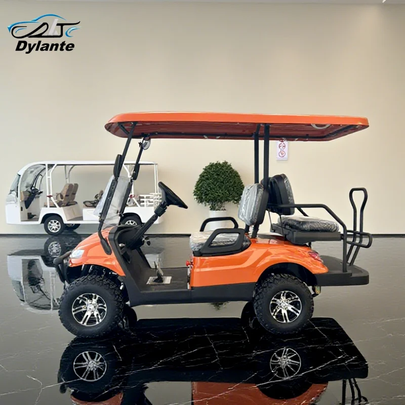 عربة جولف كهربائية جديدة بمقعدين 2 + 2 مجهزة بـ 72 فولت/120 أمبير تدعم تخصيص لون الجسم 5 كيلو وات عربات تجرها الدواب