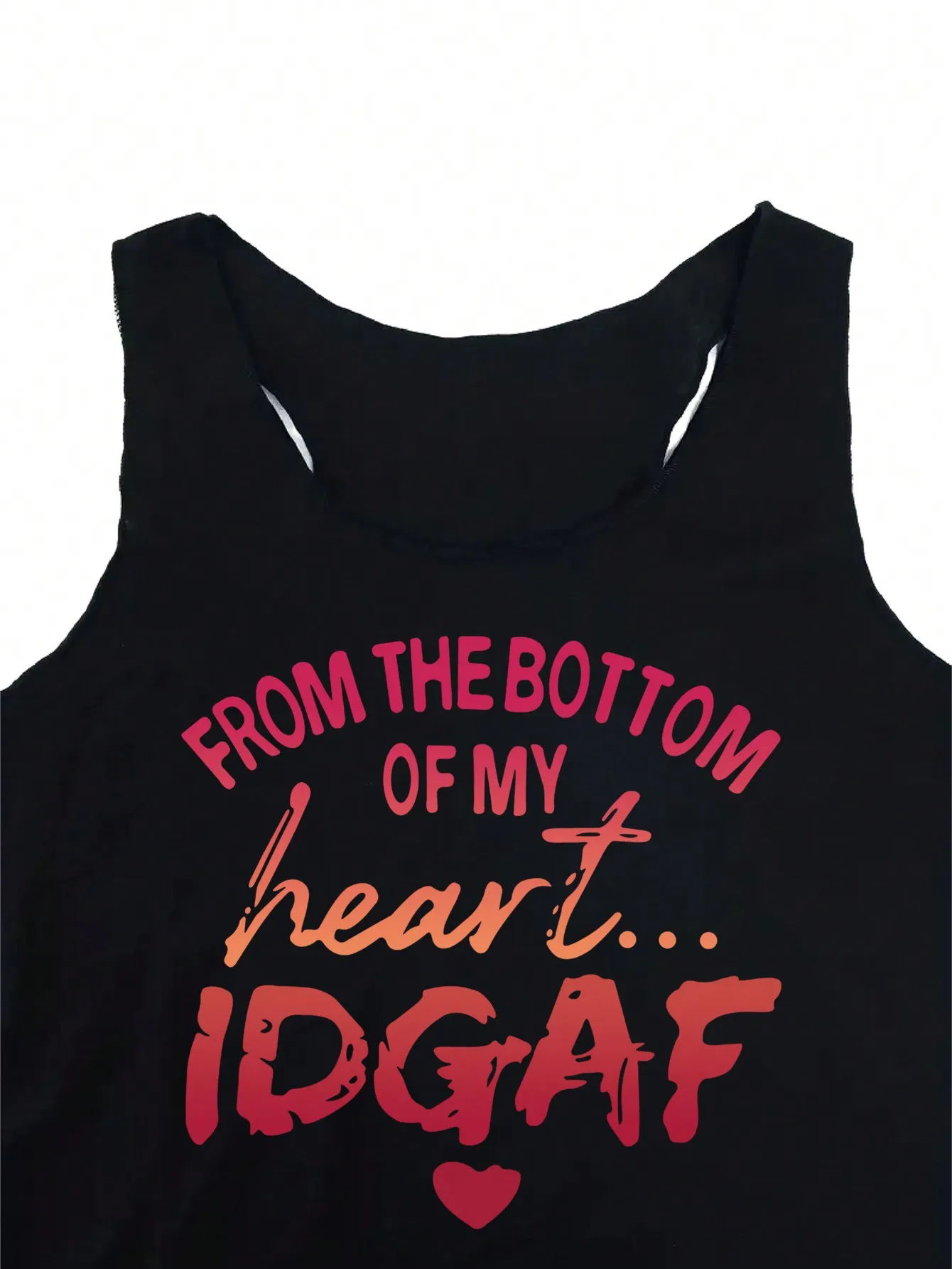 2026 Damen Sommer Neuheit Lässiges Slogan-Print Tanktop in Unifarben, Ideal für den Alltag und Reisen, Bequem zu Tragen – Detail 3