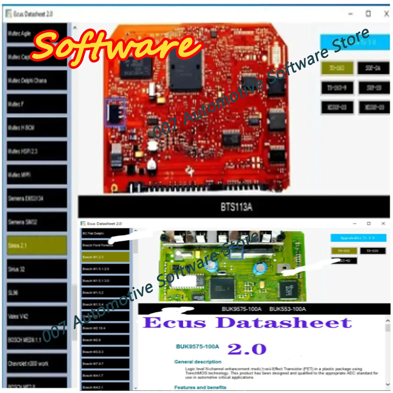 2025 Software de reparación de ECU Fecha de datos de ECus 2.0 Esquema de PCB con componentes electrónicos de ECU de automóviles y información adicional