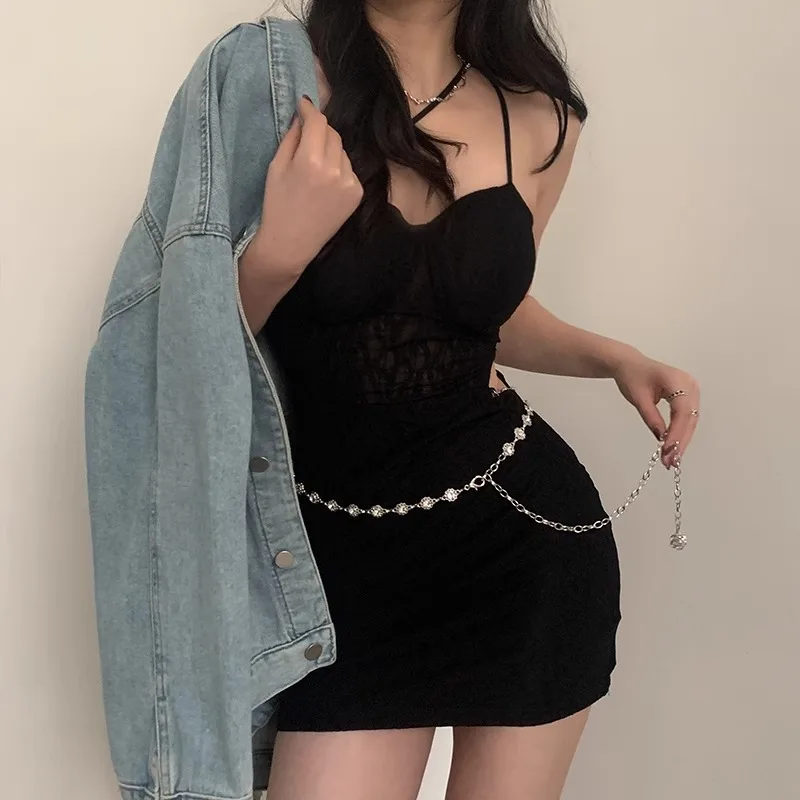 Metal Chatelaine Haute Couture Summer Dress With Fashionable Ins Style Decorative Suit Thin Belt Fashion Chain
