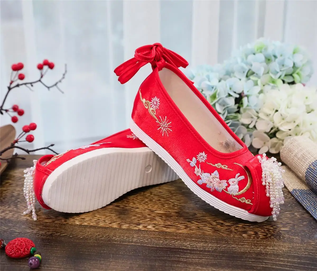 Women Hanfu Costume Shoes Ethnic Embroidered Cloth Ancient Chinese Style Stage Traditional Shoes