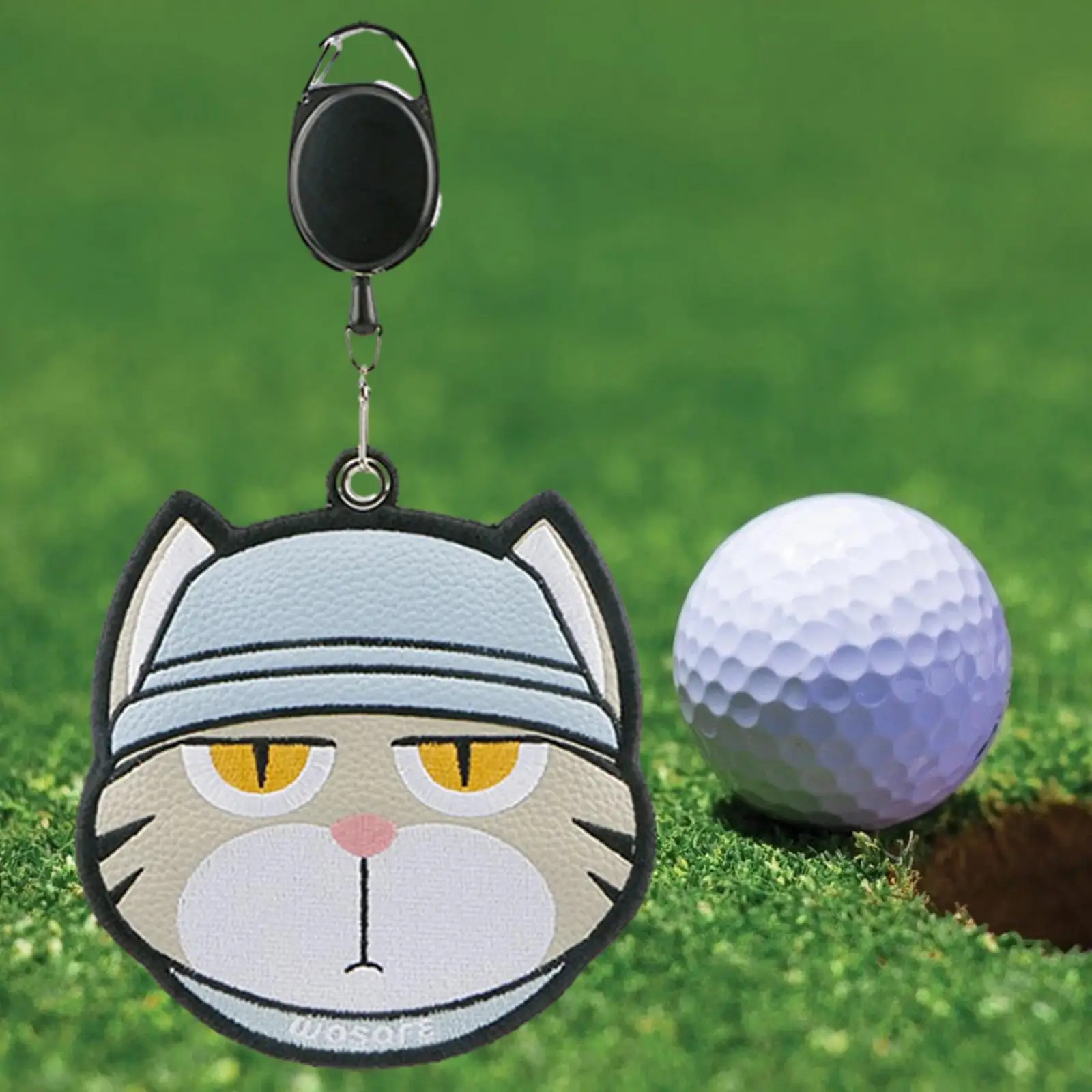 Golfbal Handdoek Draagbare Cartoon Patroon Met Clip Golfbal Schoonmaak Handdoek