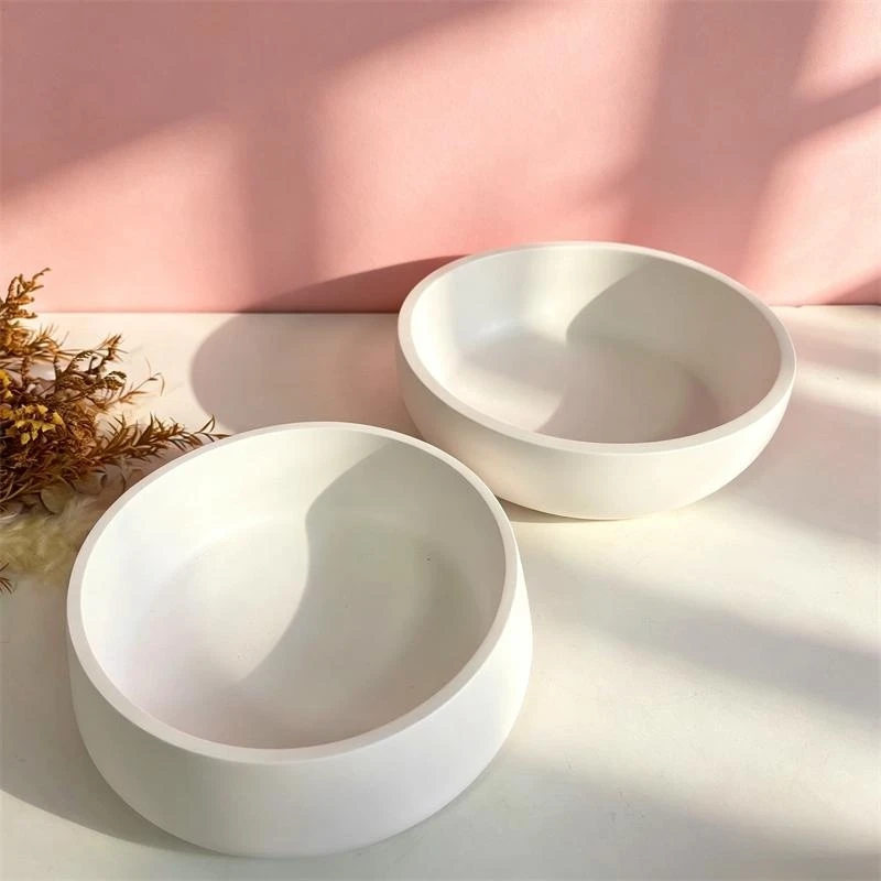 Round Concrete Flowerpot Cement Succulents Plants Pot Silicone Mold Big Size Plaster Tray Gypsum Storage Bowl Mould view 2