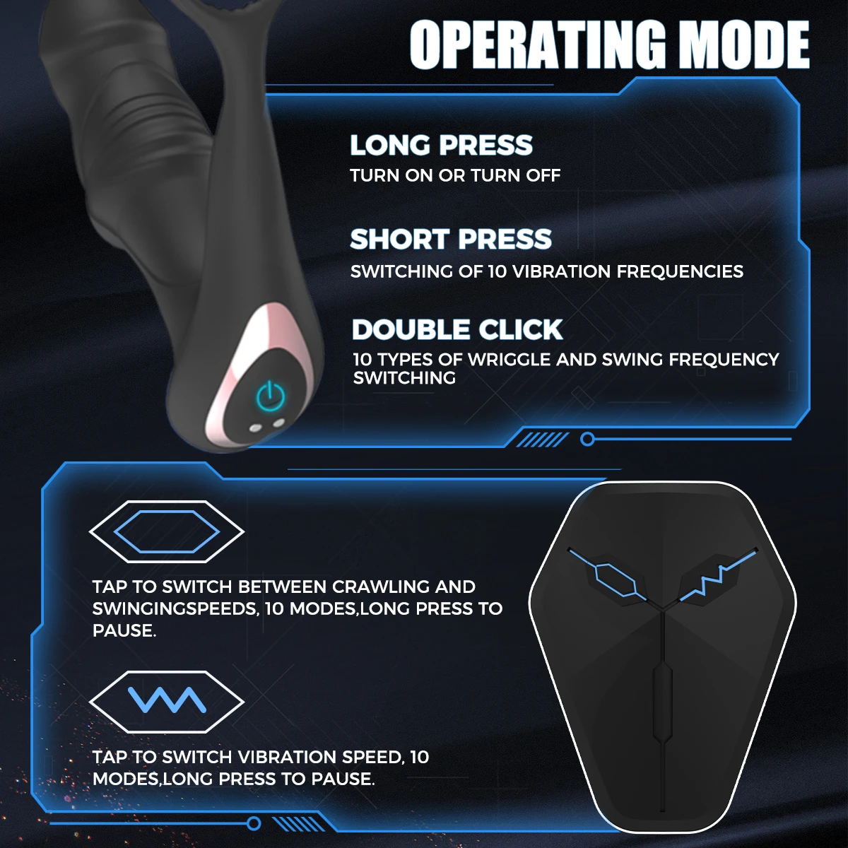 HESEKS Stoß Prostata-Massagegerät Anal Vibrator Butt Plug Hoden Stimulator Verzögerung Ejakulation Cock Ring Homosexuell Sex Spielzeug für Männer