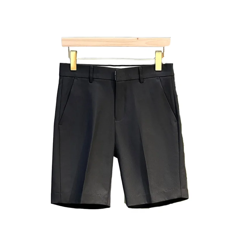 Men's Fashion Korean Style Slim Casual Shorts White Casual Mid-Length Pants Trendy Summer Thin Dress Pants