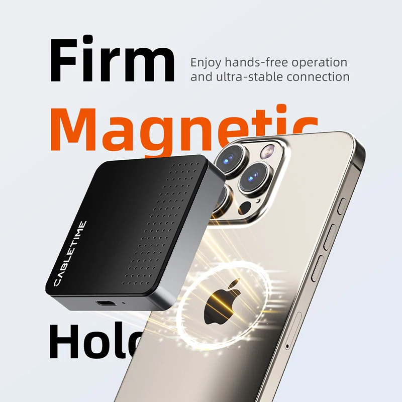 CABLETIME Custodia SSD M.2 2230 NVMe Adattatore esterno magnetico da 10 Gbps da M.2 a USB tipo C per ProRes MacBook iPhone 16 Pro Max