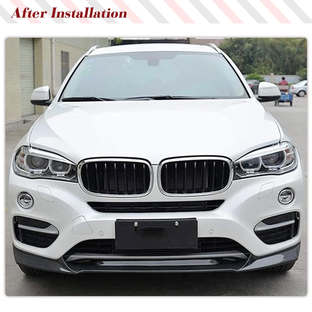 Car Front Bumper Lip Splitters Spoiler for BMW F16 X6 Base Bumper 2014-2018 Front Lip Chin Carbon Fiber Spoiler Apron FRP 3PCS