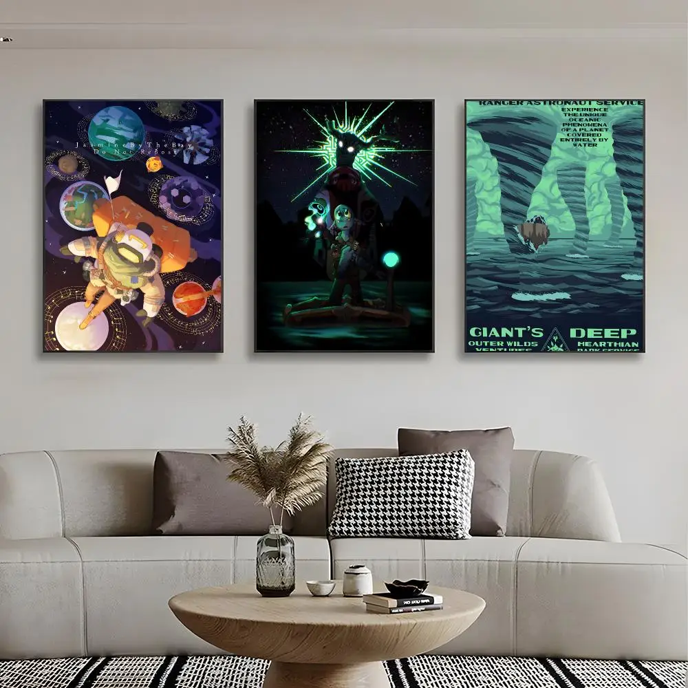 Exploration Game O-outer Wilds Poster High-definition stickers ideal gifts for living rooms hallways