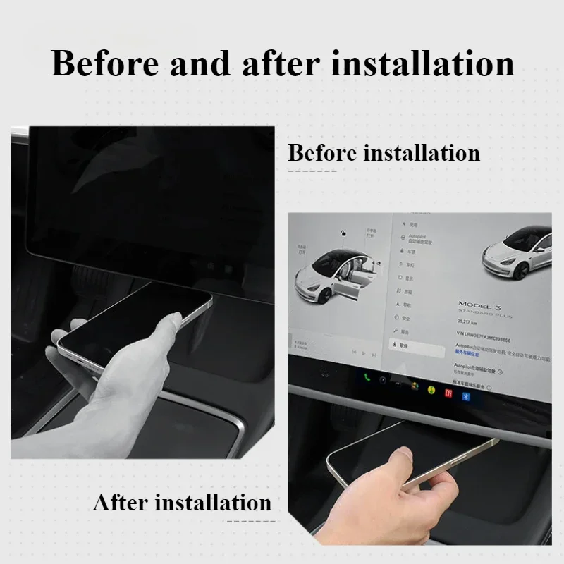 テスラモデル 3/モデル Y ジュニパースクリーンディスプレイプロテクターフレーム屋内バックミラーフレーム GPS ナビゲーションケースアクセサリー
