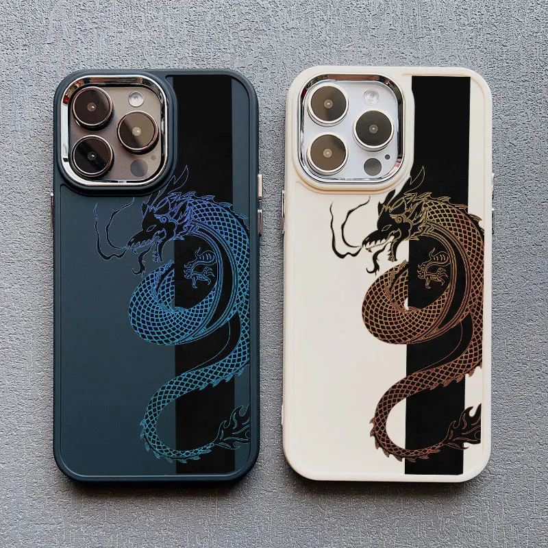 Funny Dragon Case For iPhone 12 13 15 14 11 Pro Max XR XS X 15 14 8 7 Plus SE2 Cases Mythical Animal Shockproof Silicone Cover