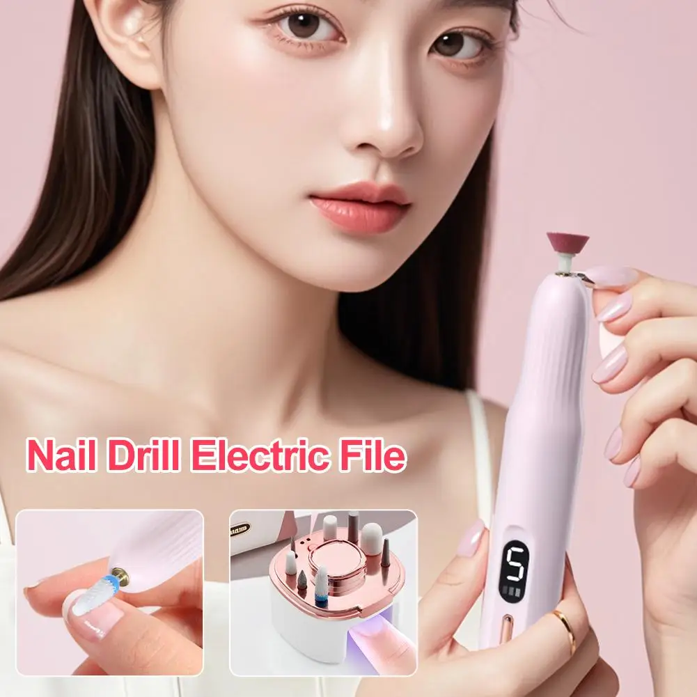 1set Professional Material Nail Drill Machine Electric Nail Sander Milling Cutter For Manicure Set Gel Polish Remover Tools