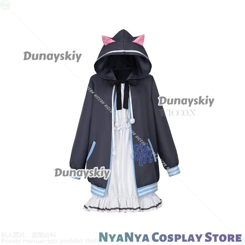 Nishiki Asumi لعبة الإبداعية تأثيري أنيمي زي Jirai Kei الفتيات القط الأذن معطف Kawaii Y2k فستان جميل لوليتا الباروكات هالوين
