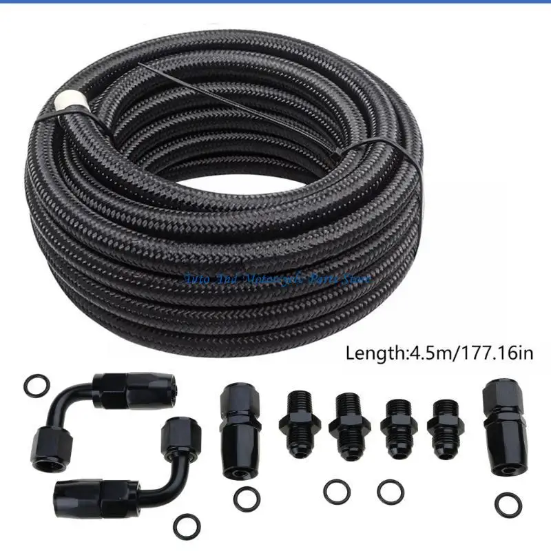 P9FD Automatikgetriebe Kühlerleitungen 6AN Schlauchleitung für 4L60E 4L65E Autozubehör 15Ft geflochtenes Kabel – Detail 6