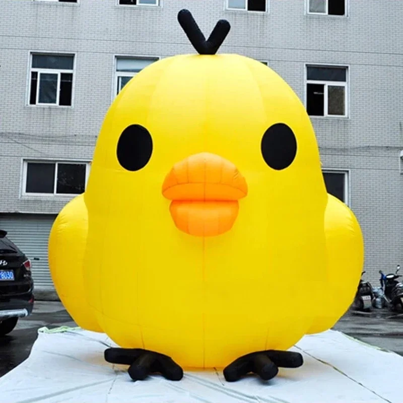 Advertising Inflatable Outdoor Inflatable Chicken for  Yellow Chick Cartoon Mascot Chubby Animal Balloon with Blower 3mh