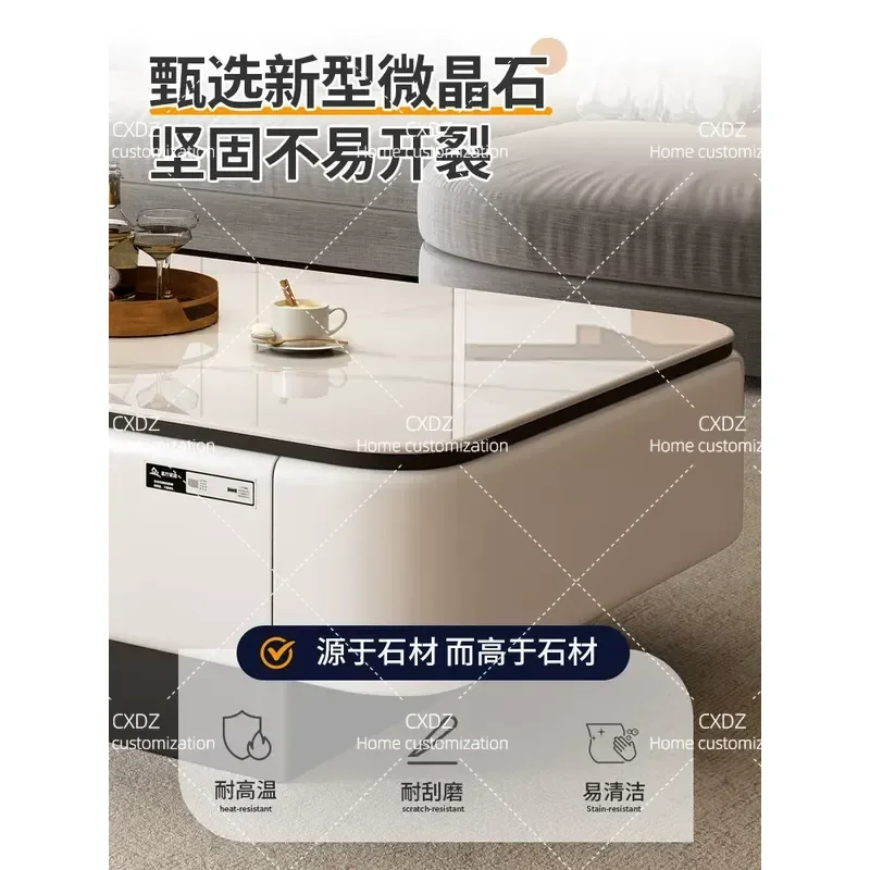 Solid Wood Coffee Table Living Room Light Luxury High End Small Apartment Side Table TV Cabinet Combination 2026 New