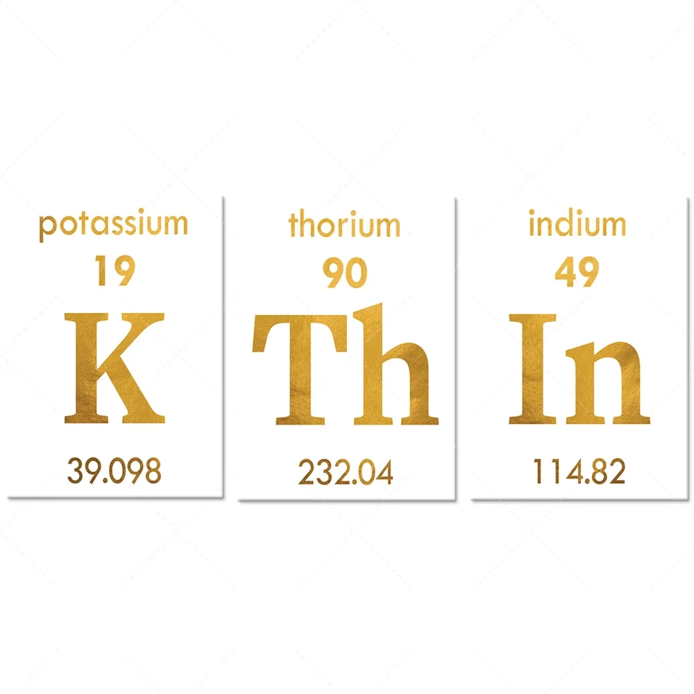 Periodic Table Think Sign Printing Set 3-Periodic Table-Periodic Table Printing-Science Lab Decoration-Chemical Art Poster