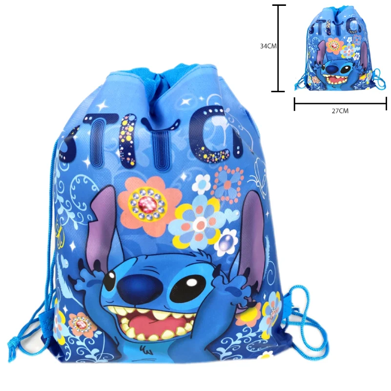 Disney Lilo & Stitch borsa con coulisse Stitch decorazione per feste regalo ricezione tasca zaino per bambini forniture per feste di compleanno Baby