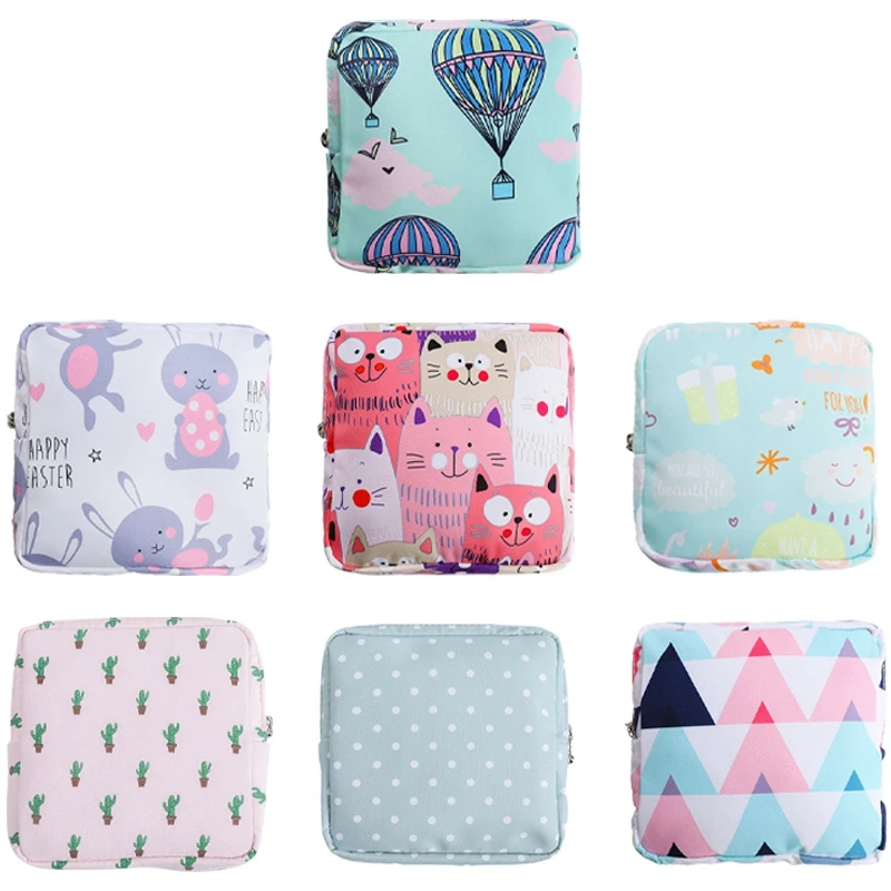 Cute Large Capacity Sanitary Napkin Storage Bags Cartoon Girls Physiological Period Tampon Organiser Bag Mini Bag