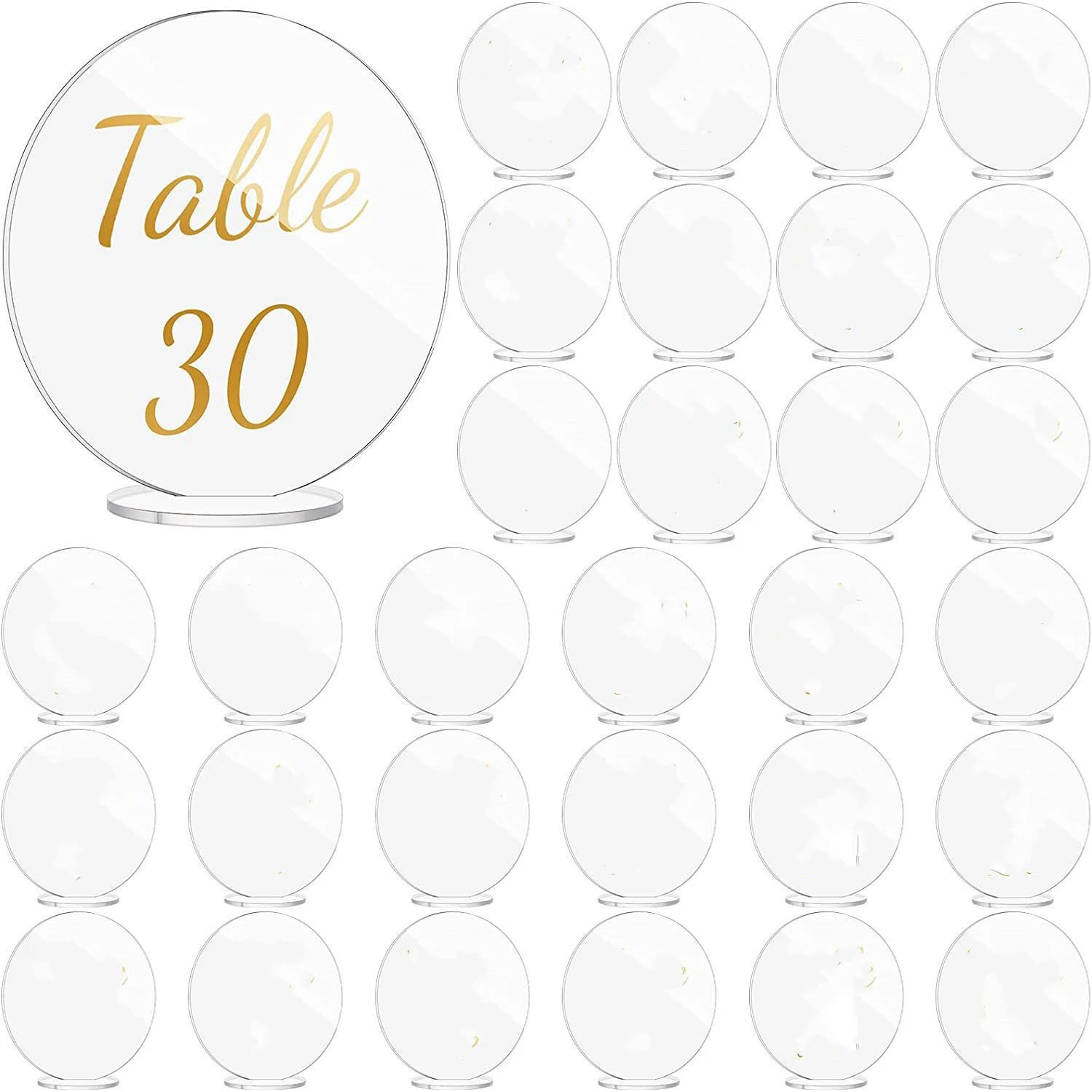 Blanks Clear Acrylic Wedding Table Number Cards with Stands for Reception Party Banquet Center Decor Table Setting Event Signs