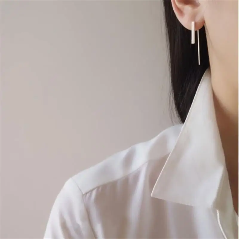 Xiyanike Zilver Kleur Voorkomen Allergie Stud Oorbellen Trendy Eenvoudige Geometrische Sieraden Voor Vrouwen Valentijnsdag Geschenken