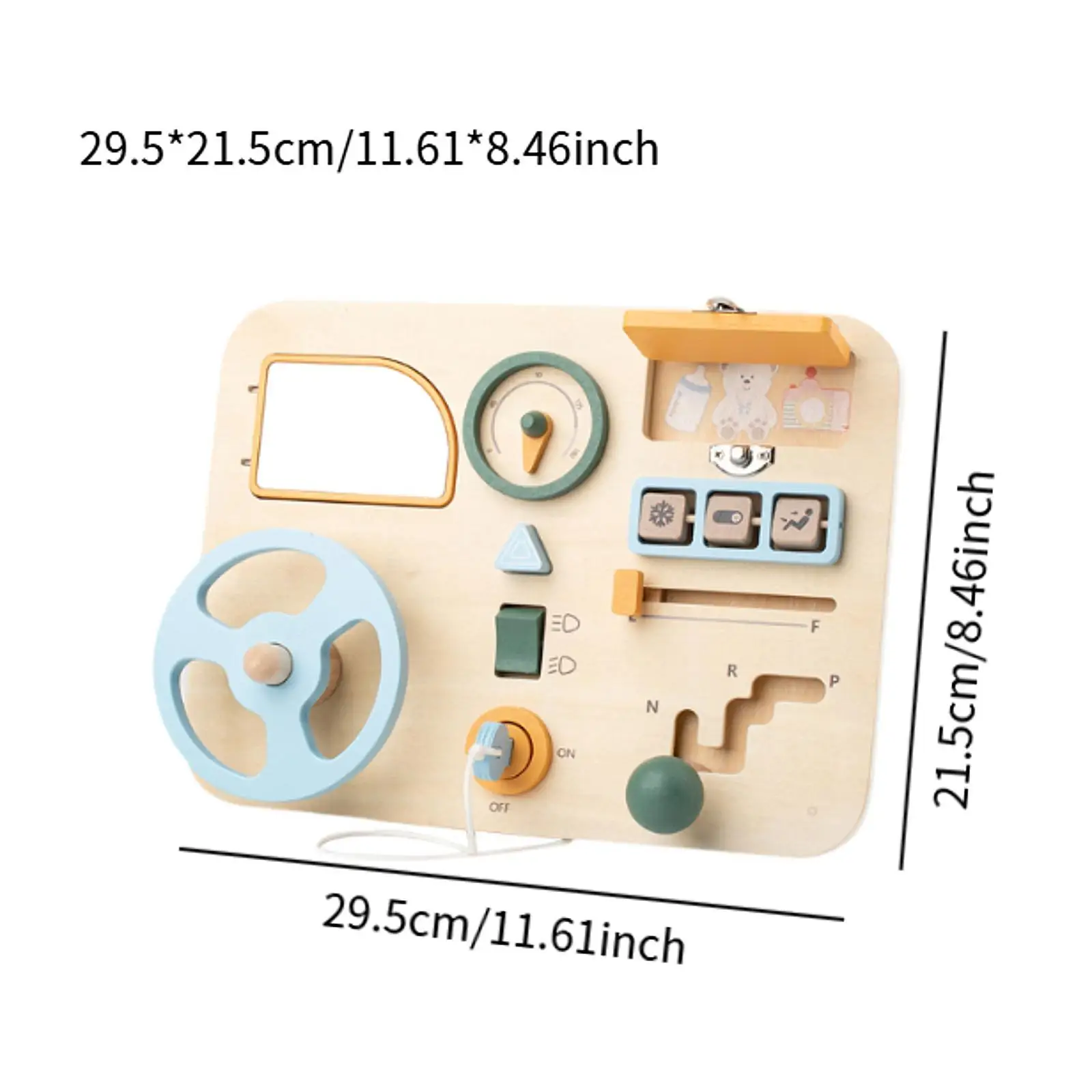 Montessori Busy Board Fai finta di giocare con il volante in legno giocattolo di guida