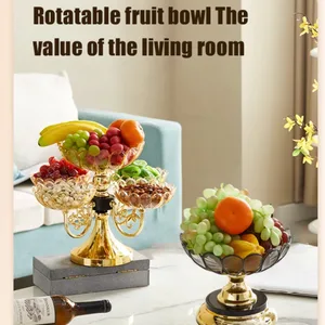 Rotary Layer Luxury Style Light Crystal Fruit Plate Multi-Camada European Crystal Storage Plate 10 Main Luxury Frute Sales - №1
