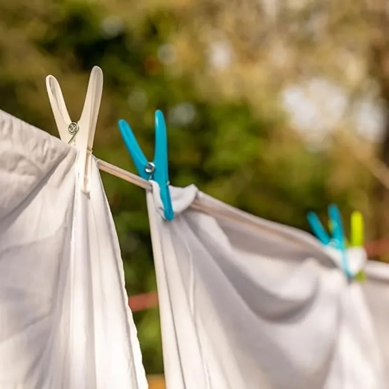 Hochbelastbare PVC-beschichtete Stahlwäscheleine für Innen und Außen, Camping, Balkon, Wäschetrocknungsseil, Rostfreies Zubehör – Detail 5