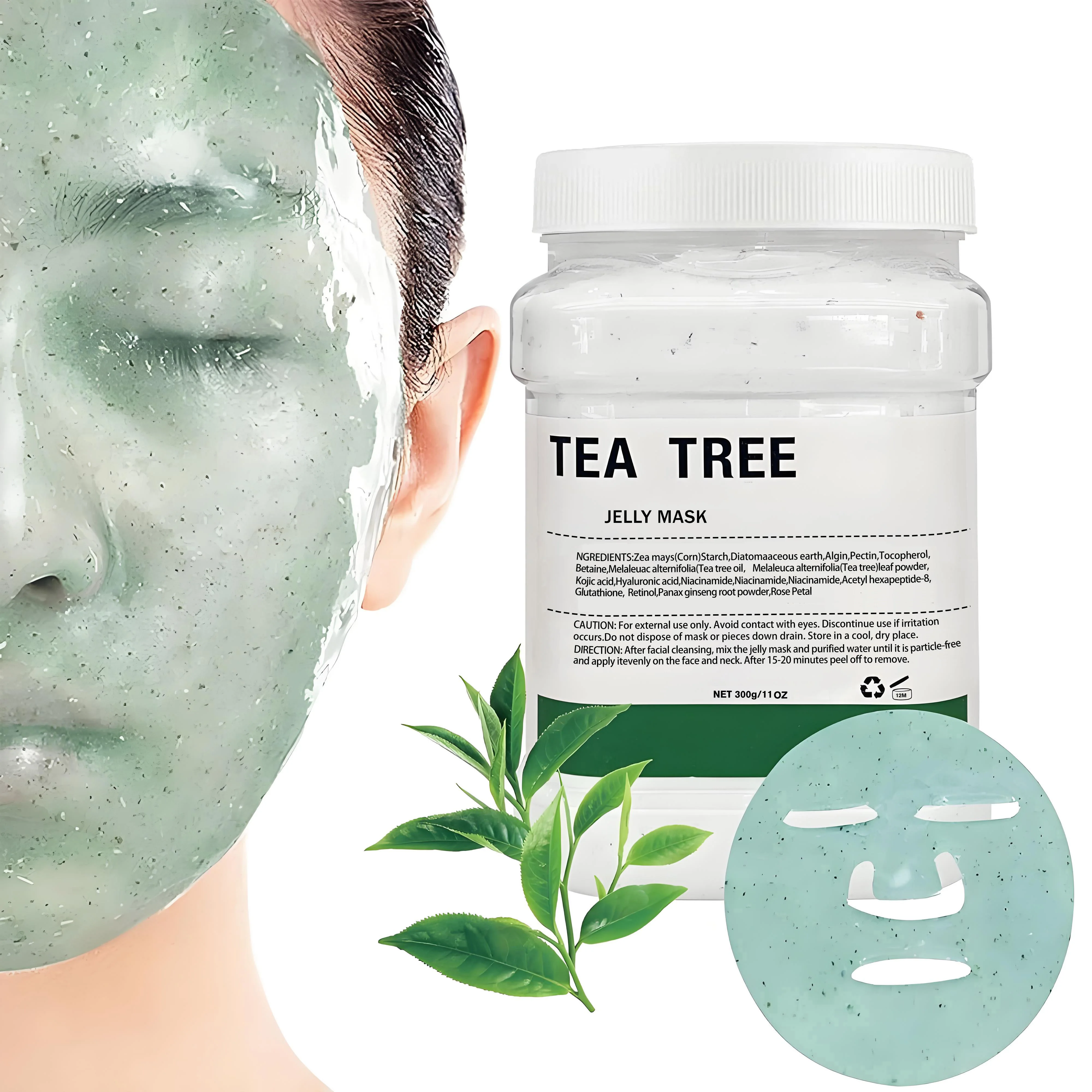 

Желейная маска для лица Tea Tree, банка на 11 унций — подходит для всех типов кожи и содержащих экстрактов чайного дерева для использования в салонах красоты.