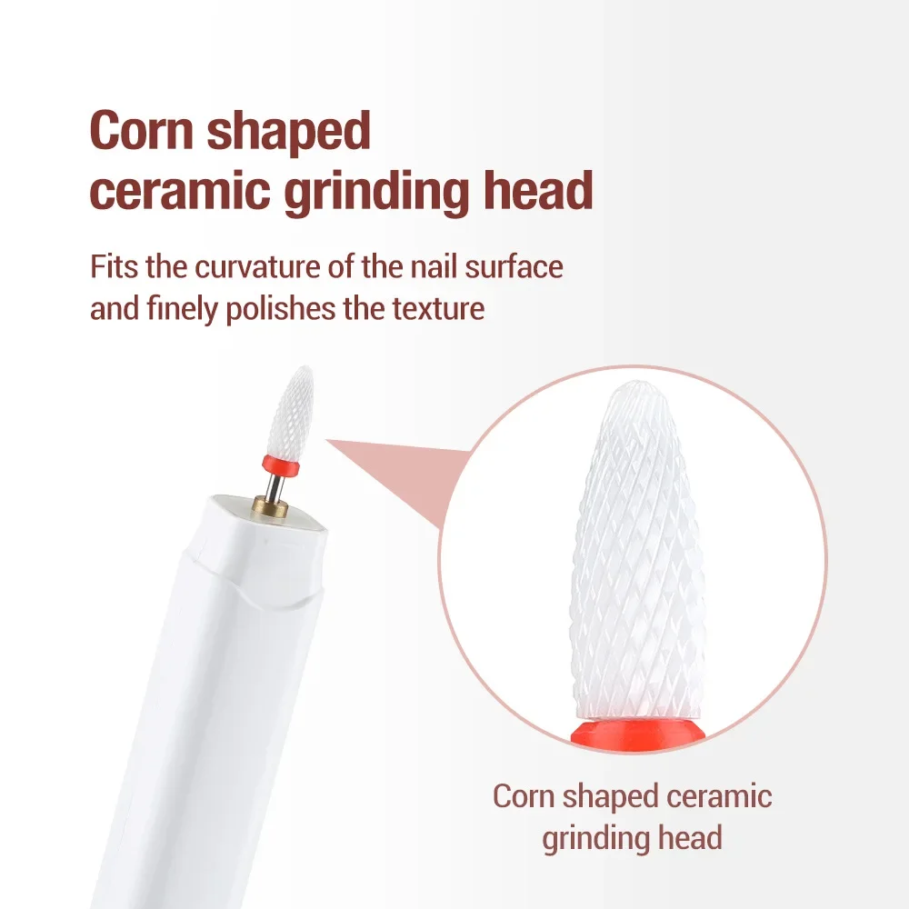 Taladro eléctrico para uñas estilo bolígrafo recargable con luz LED: lima de uñas portátil para eliminación de esmalte, cuidado y modelado de cutículas